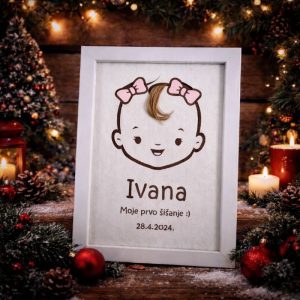 Personalizirani poklon za prvi pramen kose djevojčice – trajna uspomena na poseban dan