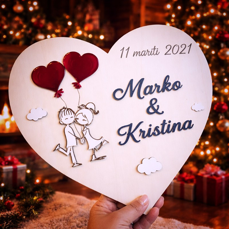 Personalizirano drveno srce s imenima para i datumom – tražite li poseban poklon za godišnjicu, Valentinovo ili zaruke?