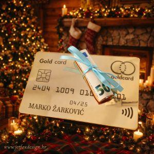 Tražite originalan način za pokloniti novac? Kartica za poklanjanje novca u obliku bankovne kartice s personalizacijom.