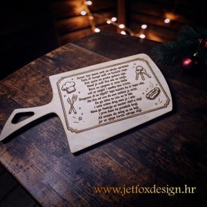 Tražite originalan poklon za kuhara? Personalizirana drvena kuhinjska daska s graviranom posvetom i tekstom po želji.