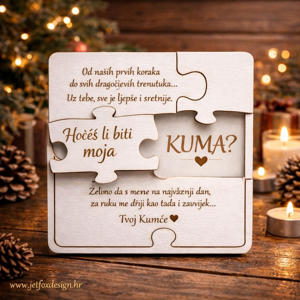 Tražite originalan način da pitate kumu? Pitalica puzzle otkriva pitanje Hoćeš li biti moja kuma.