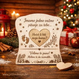 Tražite originalan način da pitate kumu? Pitalica za kumstvo sa srcem i tekstom po želji.