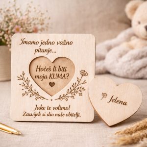 Što pokloniti budućoj kumi? Pitalica za kumstvo koja skriva pitanje Hoćeš li biti moja kuma?