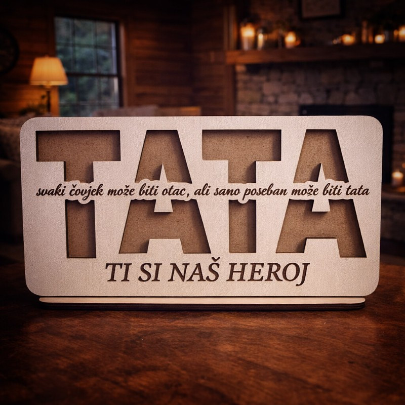 Dekoracija za tatu s emotivnom posvetom
