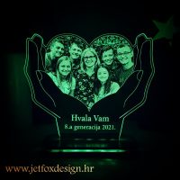 Akrilna 3D lampa s učiteljicom i balonima s imenima razreda – želiš poklon koji govori hvala iz srca?