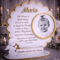 Što pokloniti kumče za krštenje? Personalizirana stolna dekoracija s fotografijom i posvetom, nježan i emotivan poklon za krštenje